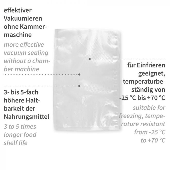 Siegelrandbeutel goffriert 16,0 x 24,0cm PA/PE Folie 90my MADE IN GERMANY 